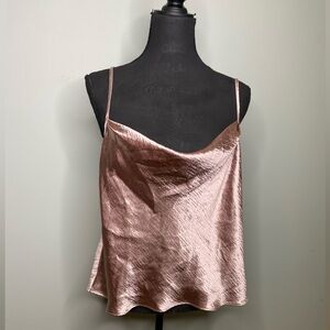 Victoria’s Secret Rose gold spaghetti, adjustable strap top cowl neck
